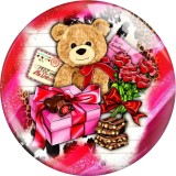 20MM Valentine's Day Love Print glass snaps buttons  DIY jewelry