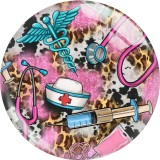 20MM Nurse teacher Print glass snaps buttons  DIY jewelry