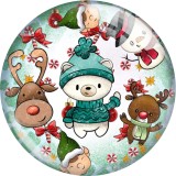 20MM Christmas Print glass snaps buttons  DIY jewelry