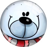 20MM Christmas cartoon Print glass snaps buttons  DIY jewelry