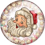 20MM Christmas Print glass snaps buttons  DIY jewelry