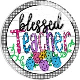 20MM Nurse teacher Print glass snaps buttons  DIY jewelry
