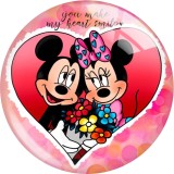 20MM Valentine's Day Love Print glass snaps buttons  DIY jewelry