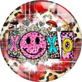 20MM Valentine's Day Love Print glass snaps buttons  DIY jewelry