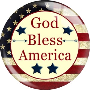 20MM American Flag Print glass snaps buttons  DIY jewelry