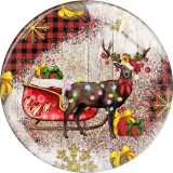 20MM Christmas Print glass snaps buttons  DIY jewelry