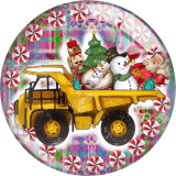 20MM Christmas Print glass snaps buttons  DIY jewelry