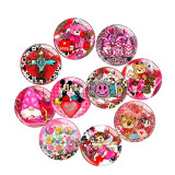 20MM Valentine's Day Love Print glass snaps buttons  DIY jewelry