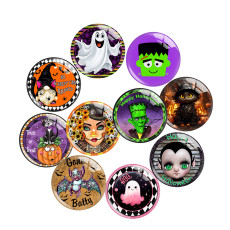 20MM Halloween Print glass snaps buttons  DIY jewelry