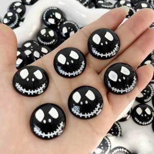 20MM Halloween Scream Mask Ghost Little Ghost DIY Funny Resin snap button charms