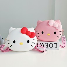 Silicone Bag KT Cat Cartoon Phone Bag Mini One Shoulder Crossbody Bag Zero Wallet