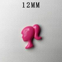 12MM Bright Barbie Pink Girls' High Heels Bow DIY Resin snap button charms