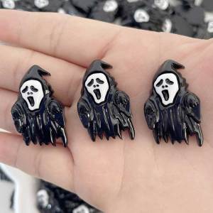 20MM Halloween Scream Mask Ghost Little Ghost DIY Funny Resin snap button charms