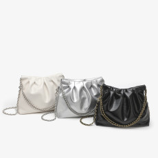 Chain Shoulder Bag Multifunctional Handbag with Oblique Straddle Leather Bag