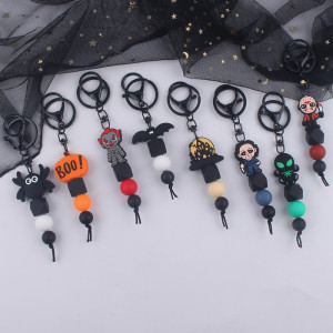 Halloween Keychain Pendant Silicone Beaded Bag Pendant
