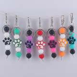 Silicone Beaded Dog Claw Keychain Bag Pendant