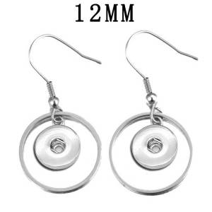 Stainless steel Earrings fit 12MM Snaps button jewelry wholesale