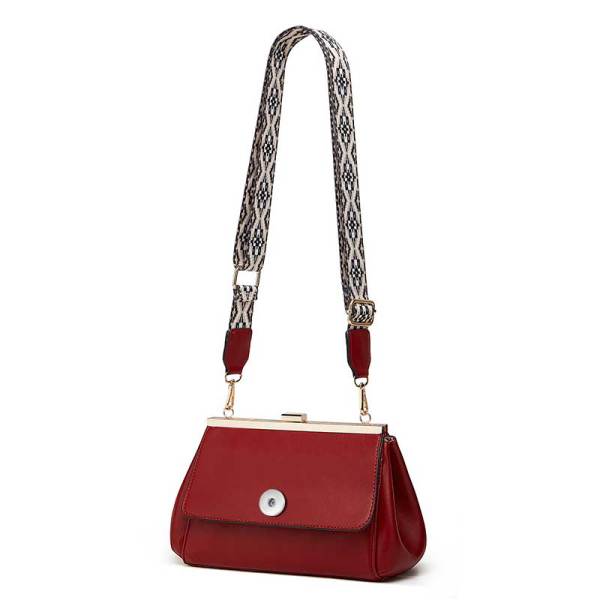 Fashionable diagonal cross bag PU with clip mouth bag fit 20MM Snaps button jewelry wholesale