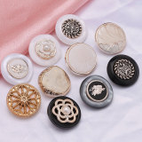 21MM design Electroplated plastic  metal snap button charms