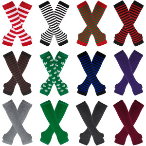 COSPLAY Christmas Long Arm Cover Open Finger Gloves Decorative Gloves