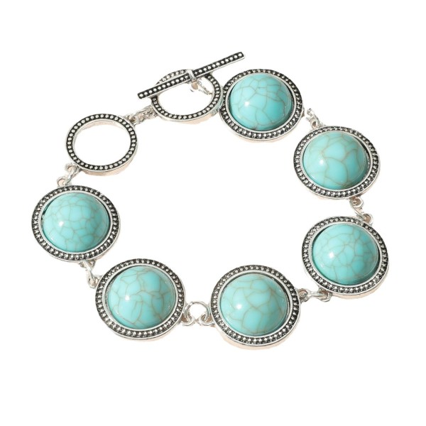 Turquoise pearl alloy bracelet