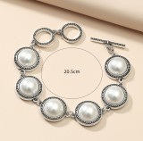 Turquoise pearl alloy bracelet