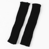 Autumn and Winter Woolen Long Gloves Men and Women's False Sleeves Half Finger Open Finger Warm Arm Covers Knitted Colorful Gloves