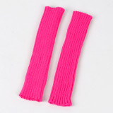 Autumn and Winter Woolen Long Gloves Men and Women's False Sleeves Half Finger Open Finger Warm Arm Covers Knitted Colorful Gloves