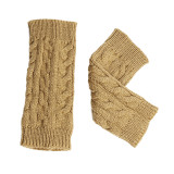 Fried Dough Twists gloves 8 figure wool half finger short wrist guard finger leakage arm sleeve winter warm gloves acrylic sleeve
