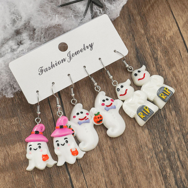 Halloween Earrings Set Pumpkin Ghost