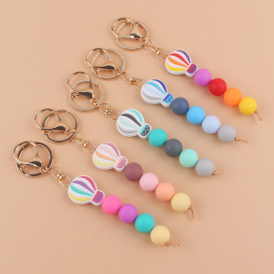 Silicone keychain cartoon hot air balloon keychain pendant bag pendant