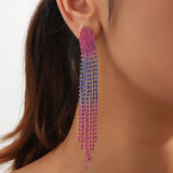 Fashionable and Colorful Full Diamond Rainbow Earrings