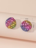 Fashionable and Colorful Full Diamond Rainbow Earrings