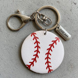 Sports pendant, ball games, rugby, football, baseball, basketball, wooden keychain
