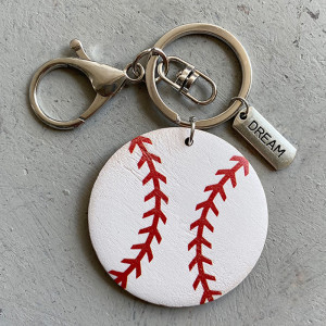 Sports pendant, ball games, rugby, football, baseball, basketball, wooden keychain