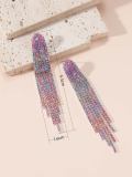 Fashionable and Colorful Full Diamond Rainbow Earrings