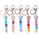 Silicone keychain cartoon hot air balloon keychain pendant bag pendant