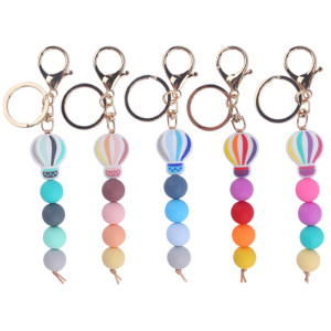 Silicone keychain cartoon hot air balloon keychain pendant bag pendant