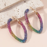 Fashionable and Colorful Full Diamond Rainbow Earrings