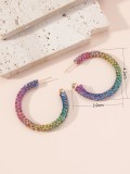 Fashionable and Colorful Full Diamond Rainbow Earrings