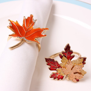 Halloween Thanksgiving Bar Decoration Easter Pumpkin Maple Leaf Party Hotel Decoration Napkin Ring