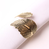 Metal Leaf Party Hotel Decoration Napkin Ring
