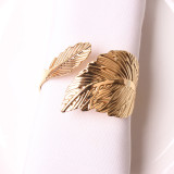 Metal Leaf Party Hotel Decoration Napkin Ring