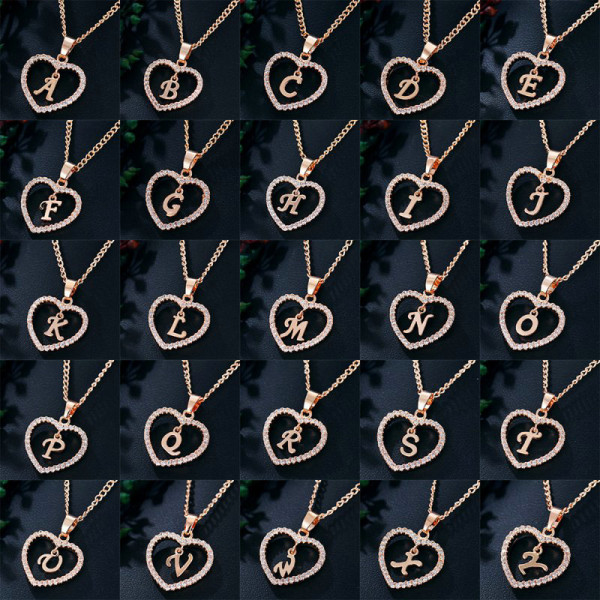 26 Letter Zircon Love Necklace