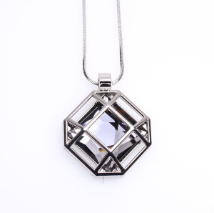 Fashionable square hollow out long necklace