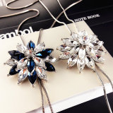 Crystal Diamond Snowflake Long Necklace