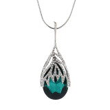 Crystal Diamond Droplet Long Necklace