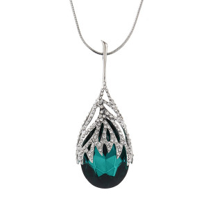 Crystal Diamond Droplet Long Necklace