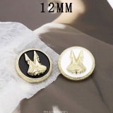 12MM Stereoscopic Rabbit Metal snap button charms