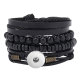 Hand woven multi-layer leather bracelet fit 20MM Snaps button jewelry wholesale